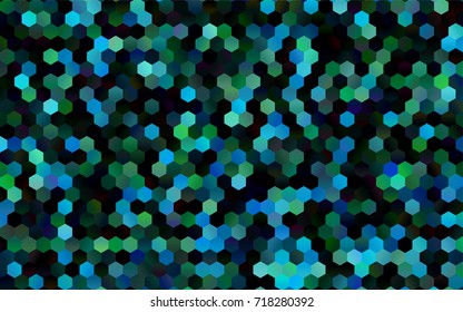 Dark Blue, Green vector blurry hexagon background design. Geometric background in Origami style with gradient. 