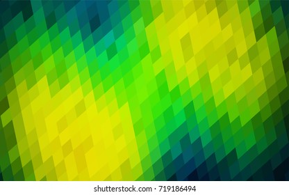 Dark Blue, Green vector blurry rectangular background. Geometric background in square style with gradient. The pattern can be used for brand-new background.