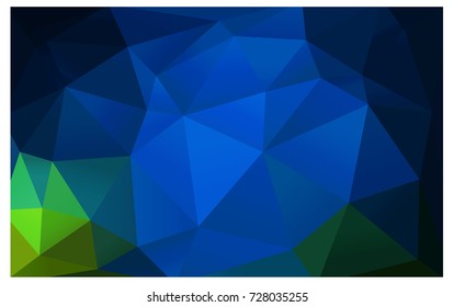 Dark Blue, Green vector blurry triangle background design. Geometric background in Origami style with gradient. 