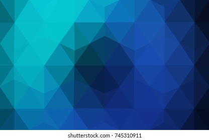 Dark Blue, Green vector blurry triangle background design. Geometric background in Origami style with gradient. 