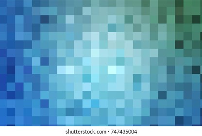 Dark Blue, Green vector blurry rectangular background. Geometric background in square style with gradient. The pattern can be used for brand-new background.