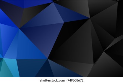 Dark Blue, Green vector blurry triangle pattern. Triangular geometric sample with gradient.  A completely new template for your business design.
