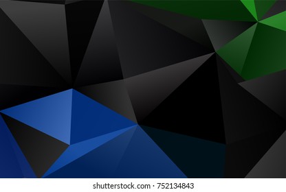 Dark Blue, Green vector blurry triangle background. Shining illustration, which consist of triangles. The elegant pattern can be used as part of a brand book.