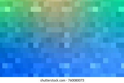 Dark Blue, Green vector blurry rectangular background. Geometric background in square style with gradient. The pattern can be used for brand-new background.