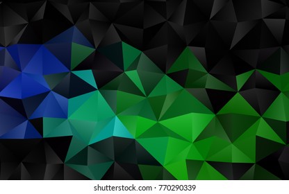 Dark Blue, Green vector blurry triangle template. An elegant bright illustration with gradient. A new texture for your design.