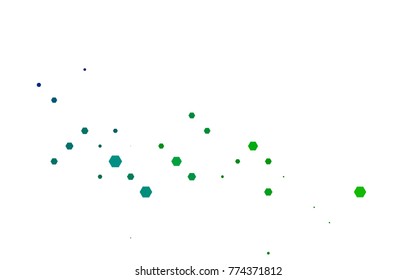Dark Blue, Green vector blurry hexagon background design. Geometric background in Origami style with gradient. 