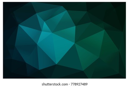Dark Blue, Green vector blurry triangle background design. Geometric background in Origami style with gradient. 