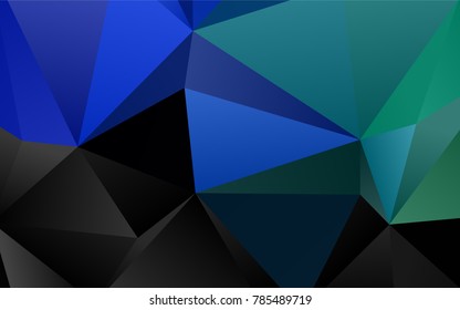Dark Blue, Green vector blurry triangle pattern. An elegant bright illustration with gradient. A new texture for your design.