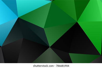 Dark Blue, Green vector blurry triangle background. Shining colored illustration in a brand-new style. A new texture for your design.