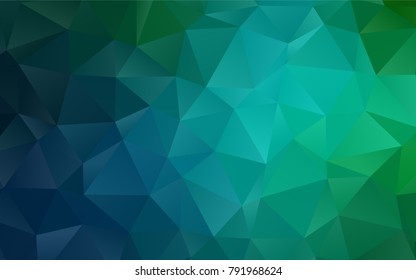 Dark Blue, Green vector blurry triangle pattern. A completely new color illustration in a vague style. Triangular pattern for your business design.
