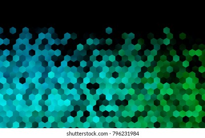 Dark Blue, Green vector blurry hexagon background design. Geometric background in Origami style with gradient. 