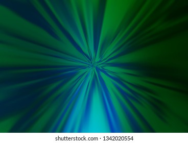 Dark Blue, Green vector bokeh template. Creative illustration in halftone style with gradient. Brand new style for your business design.