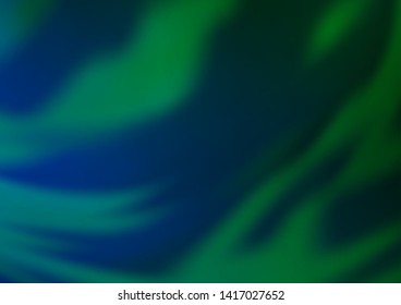 Dark Blue, Green vector bokeh pattern. A vague abstract illustration with gradient. Brand new style for your business design.