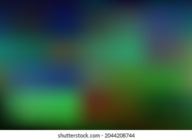 Azul oscuro, patrón de bokeh vectorial verde. Ilustración creativa en estilo de semitono con gradiente. Mejor diseño borroso para su negocio.