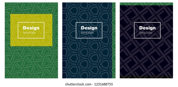 Dark Blue, Green vector brochure for ui, ux design. Booklet with textbox on colorful abstract background. Pattern for leaflets, booklets.