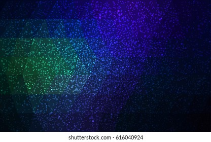 Dark Blue, Green vector christmas polygon background. Low poly Illustration consisting of triangles with snowflakes. Texture background of New Year celebration.