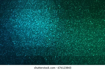 Dark Blue, Green vector christmas polygon background. Low poly Illustration consisting of triangles with snowflakes. Texture background of New Year celebration.