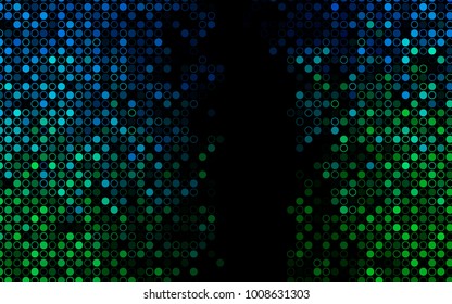 Dark Blue, Green vector  cover with spots. Illustration with set of shining colorful abstract circles. The pattern can be used for ads, leaflets of liquid.