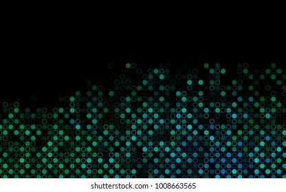Dark Blue, Green vector  cover with spots. Abstract illustration with colored bubbles in nature style. Pattern can be used as texture of water, rain drops.