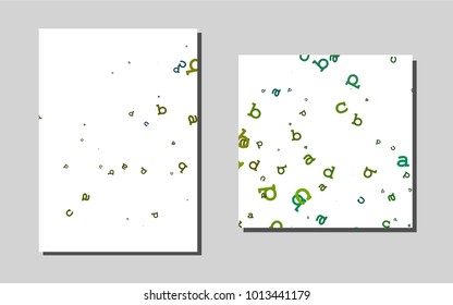Dark Blue, green vector cover for Envelopes. Web interface on abstract background with colorful gradient. Beautiful design for cover of notepads.