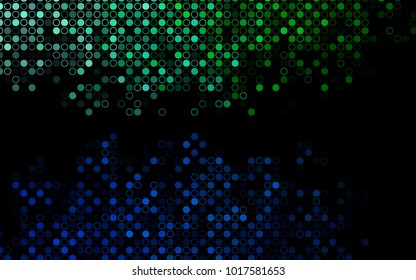 Dark Blue, Green vector  cover with spots. Beautiful colored illustration with blurred circles in nature style. The pattern can be used for ads, leaflets of liquid.