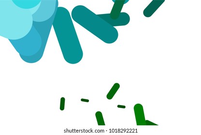 Dark Blue, Green vector cover with rounded stripes. Decorative shining illustration with lines on abstract template. The pattern can be used as ads, poster, banner for medicine.