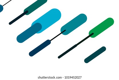 Dark Blue, Green vector cover with rounded stripes. Shining colored illustration with rounded stripes. Best design for your ad, poster, banner.