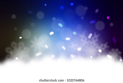 Dark Blue, Green vector cover with beautiful snowflakes. Glitter abstract illustration with crystals of ice. New year design for your ad, poster, banner.