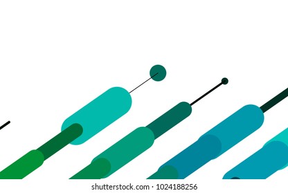 Dark Blue, Green vector cover with rounded stripes. Modern geometrical abstract illustration with staves. Best design for your ad, poster, banner.