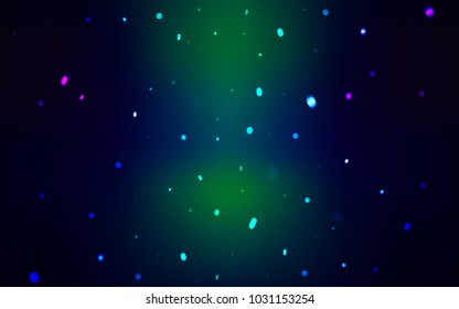 Dark Blue, Green vector cover with beautiful snowflakes. Decorative shining illustration with snow on abstract template. The pattern can be used for new year leaflets.