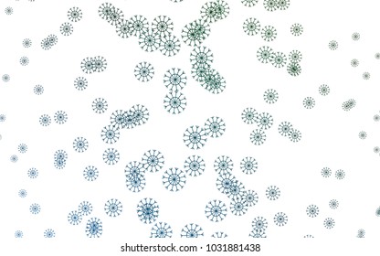 Dark Blue, Green vector cover with beautiful snowflakes. Glitter abstract illustration with crystals of ice. The template can be used as a new year background.