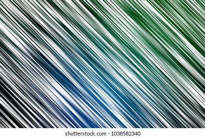 Dark Blue, Green vector cover with long lines. Glitter abstract illustration with colored sticks. The pattern can be used as ads, poster, banner for commercial.