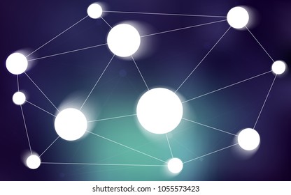 Dark Blue, Green vector cover with spots, lines. Glitter abstract illustration with connection of triangle structure. Pattern can be used for ads, leaflets.