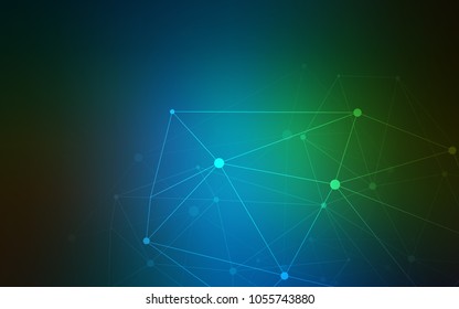 Dark Blue, Green vector cover with spots, lines. Illustration with set of colorful abstract circles and lines. Pattern can be used as texture of wallpapers.