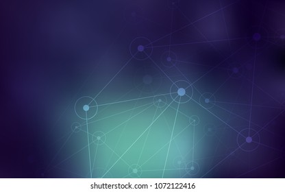 Dark Blue, Green vector cover with spots, lines. Decorative design in abstract style with triangle structure. Completely new template for your brand book.