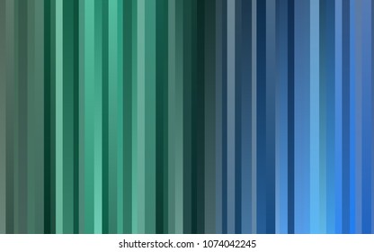 Dark Blue, Green vector cover with long lines. Modern geometrical abstract illustration with staves. Smart design for your business advert.