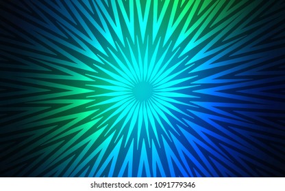 Dark Blue, Green vector cover with stright stripes. Blurred decorative design in simple style with lines. Best design for your ad, poster, banner.
