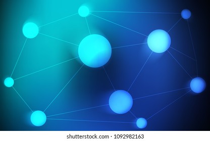 Dark Blue, Green vector cover with spots, lines. Modern abstract colorful illustration with spheres and lines. Beautiful design for your business advert.