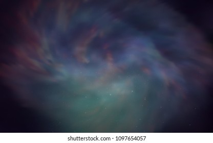 Dark Blue, Green vector cover with astronomical stars. Blurred decorative design in simple style with galaxy stars. Pattern for astronomy websites.