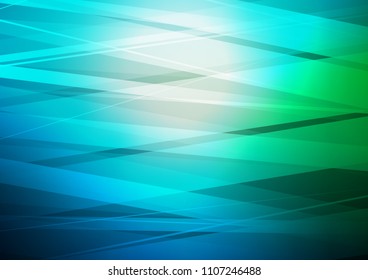 Dark Blue, Green vector cover with long lines. Decorative shining illustration with lines on abstract template. Best design for your ad, poster, banner.