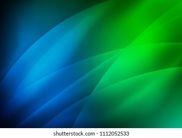Dark Blue, Green vector cover with long lines. Decorative shining illustration with lines on abstract template. The pattern can be used as ads, poster, banner for commercial.