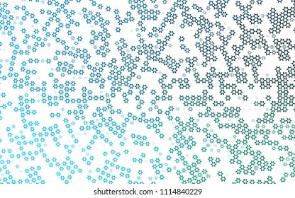 Dark Blue, Green vector cover with small and big stars. Modern geometrical abstract illustration with stars. The template can be used as a background.