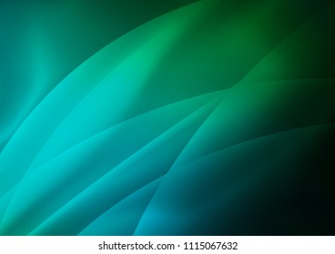 Dark Blue, Green vector cover with long lines. Lines on blurred abstract background with gradient. The template can be used as a background.