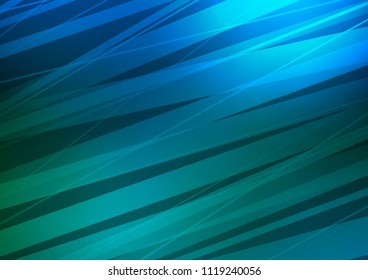 Dark Blue, Green vector cover with long lines. Modern geometrical abstract illustration with staves. The pattern can be used for websites.