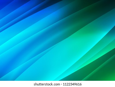 Dark Blue, Green vector cover with long lines. Glitter abstract illustration with colored sticks. The template can be used as a background.