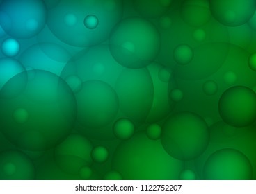 Dark Blue, Green vector cover with spots. Modern abstract illustration with colorful water drops. Pattern can be used as texture of water, rain drops.