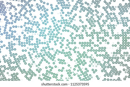 Dark Blue, Green vector cover with small and big stars. Shining colored illustration with stars. The template can be used as a background.