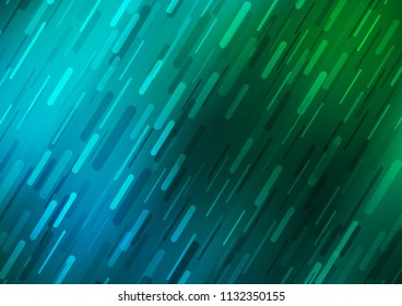Dark Blue, Green vector cover with long lines. Modern geometrical abstract illustration with staves. Best design for your ad, poster, banner.