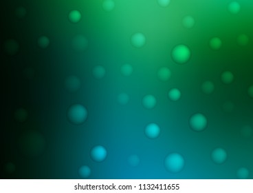 Dark Blue, Green vector cover with spots. Abstract illustration with colored bubbles in nature style. Completely new template for your brand book.
