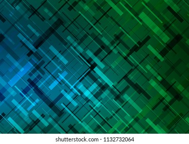 Dark Blue, Green vector cover with long lines. Shining colored illustration with narrow lines. The pattern can be used as ads, poster, banner for commercial.